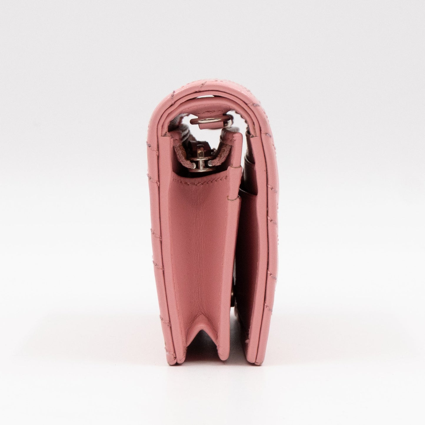 GG Marmont Mini Wallet On Chain Matelasse Pink Leather