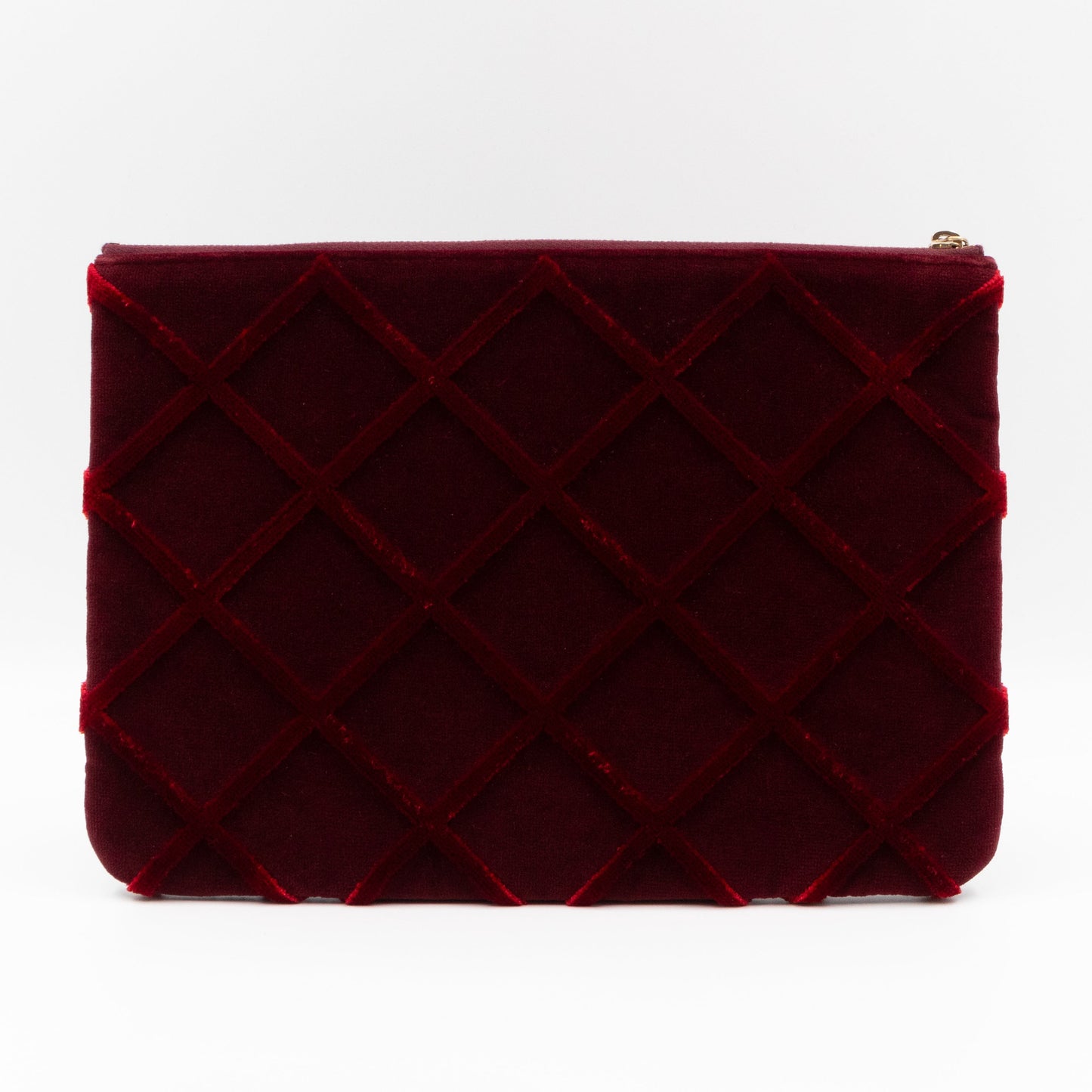 Medium O Case Burgundy Velvet Quilted