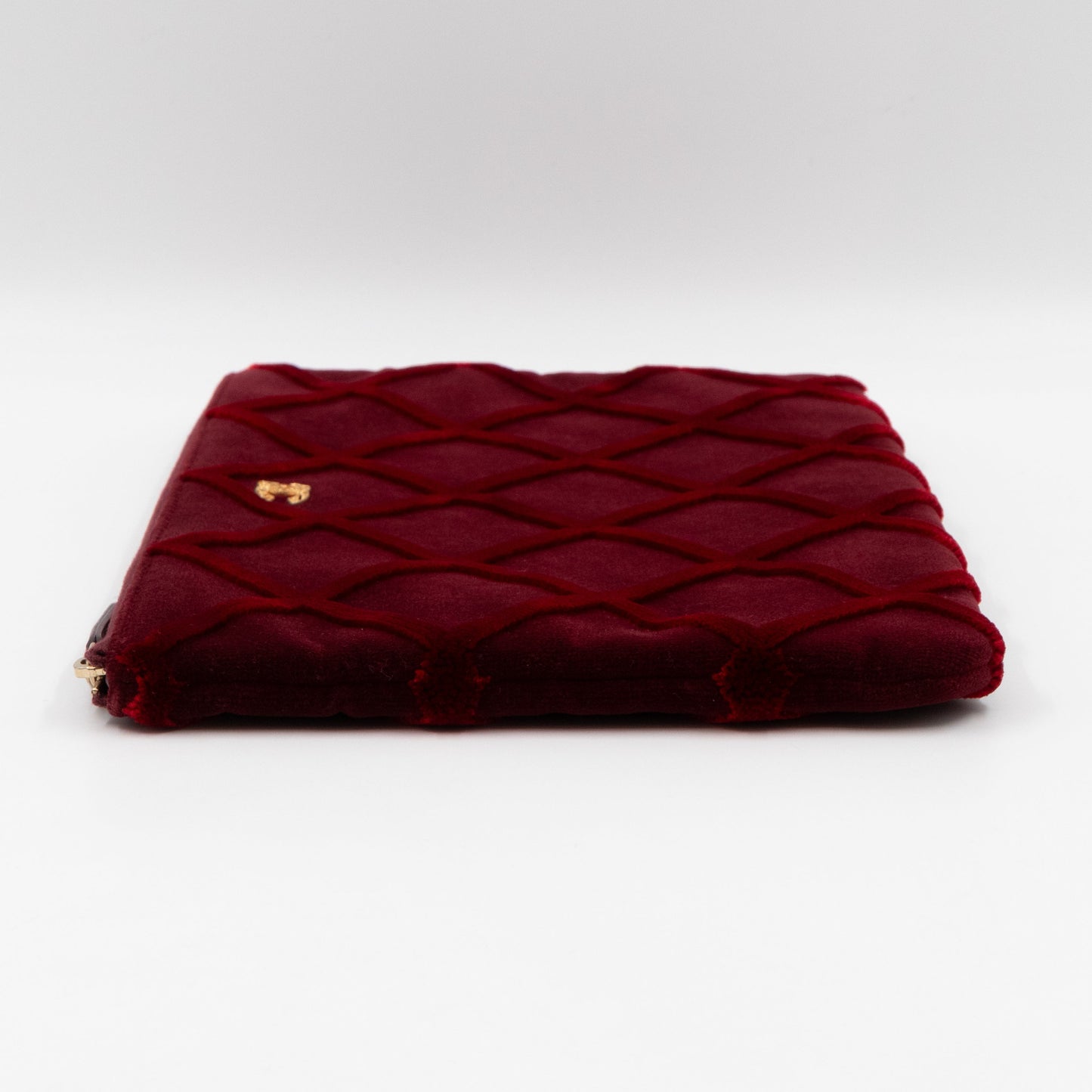 Medium O Case Burgundy Velvet Quilted