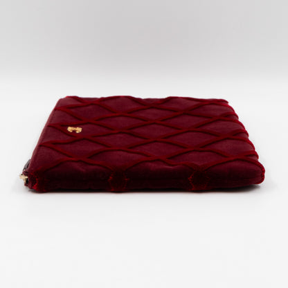 Medium O Case Burgundy Velvet Quilted