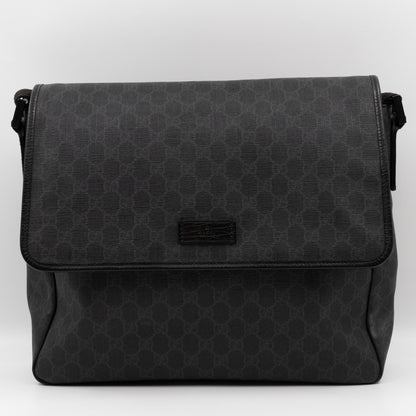 Messenger Shoulder Bag Black GG Canvas