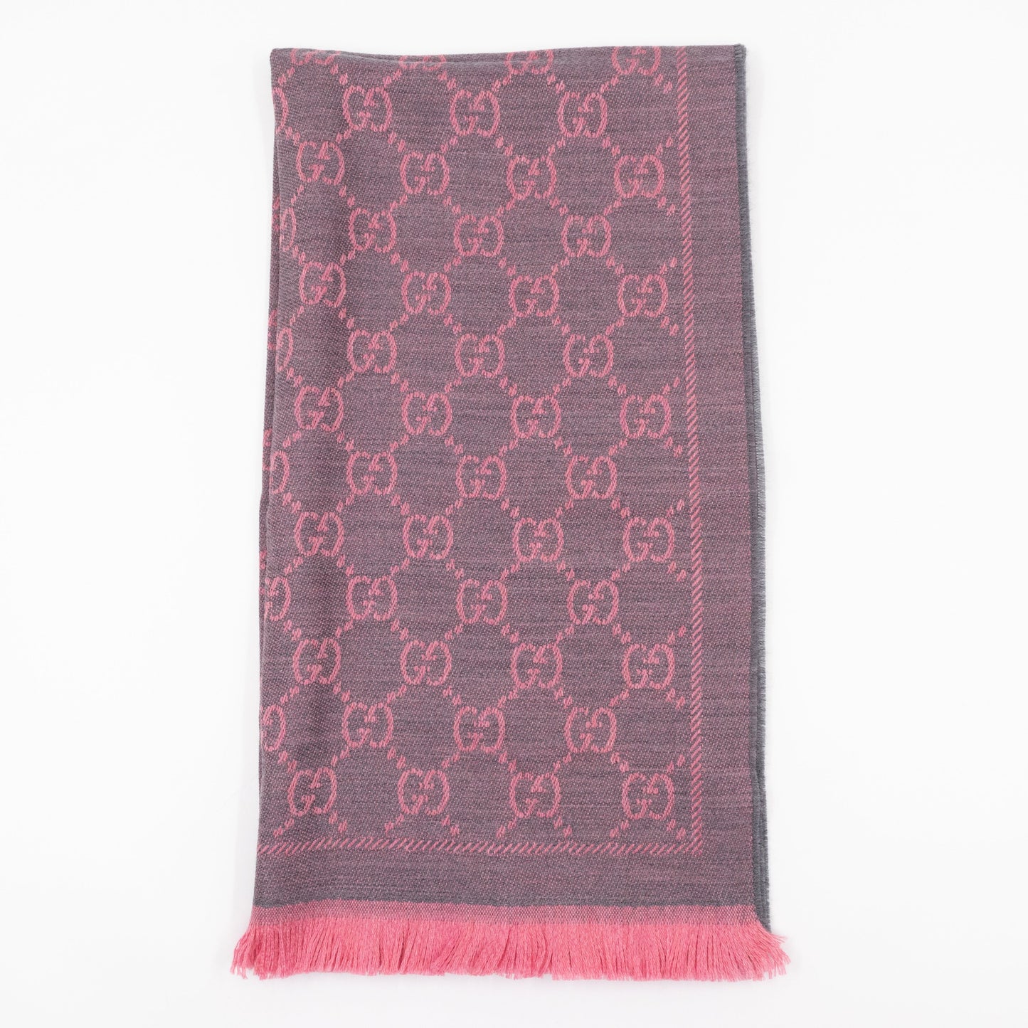 GG Wool Scarf Pink Graphite