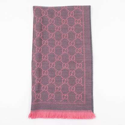 GG Wool Scarf Pink Graphite