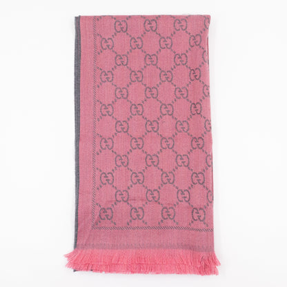GG Wool Scarf Pink Graphite