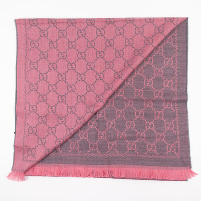 GG Wool Scarf Pink Graphite