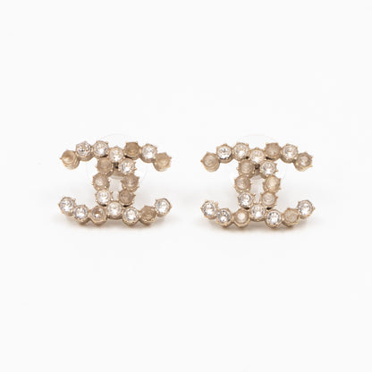 CC Crystal Earrings Large Silver