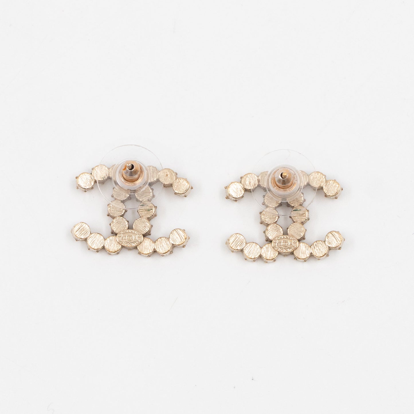 CC Crystal Earrings Large Silver