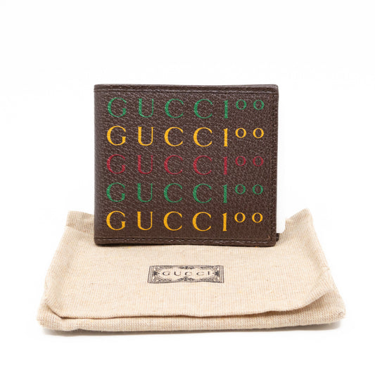 Gucci 100 Bi-Fold Wallet Brown Leather