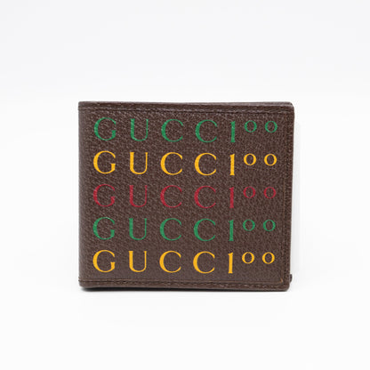 Gucci 100 Bi-Fold Wallet Brown Leather
