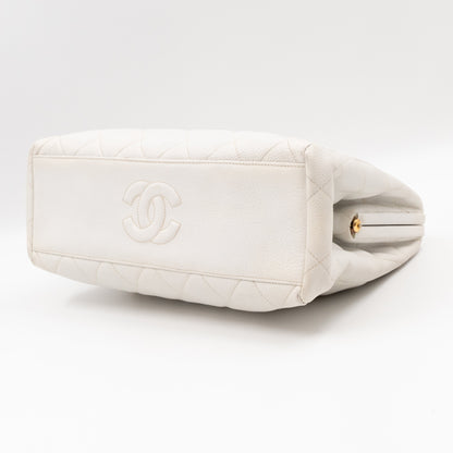 Vintage Frame Bag White Caviar Leather