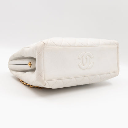 Vintage Frame Bag White Caviar Leather