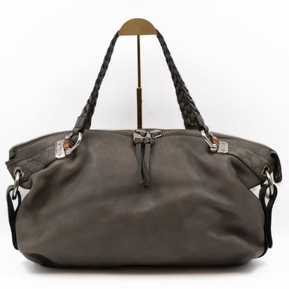 Bamboo Bar Shoulder Bag Grey Leather
