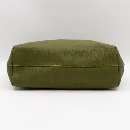 Shopping Tote Green Leather