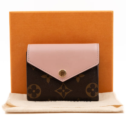 Zoe Wallet Monogram Rose Ballerine