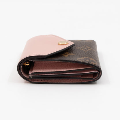 Zoe Wallet Monogram Rose Ballerine