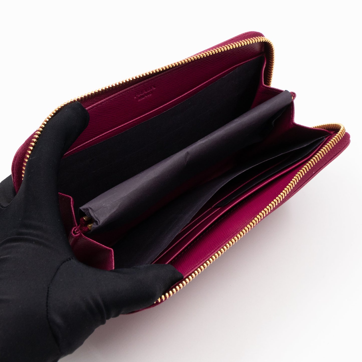 Zip Around Wallet Saffiano Ametista Metal Leather