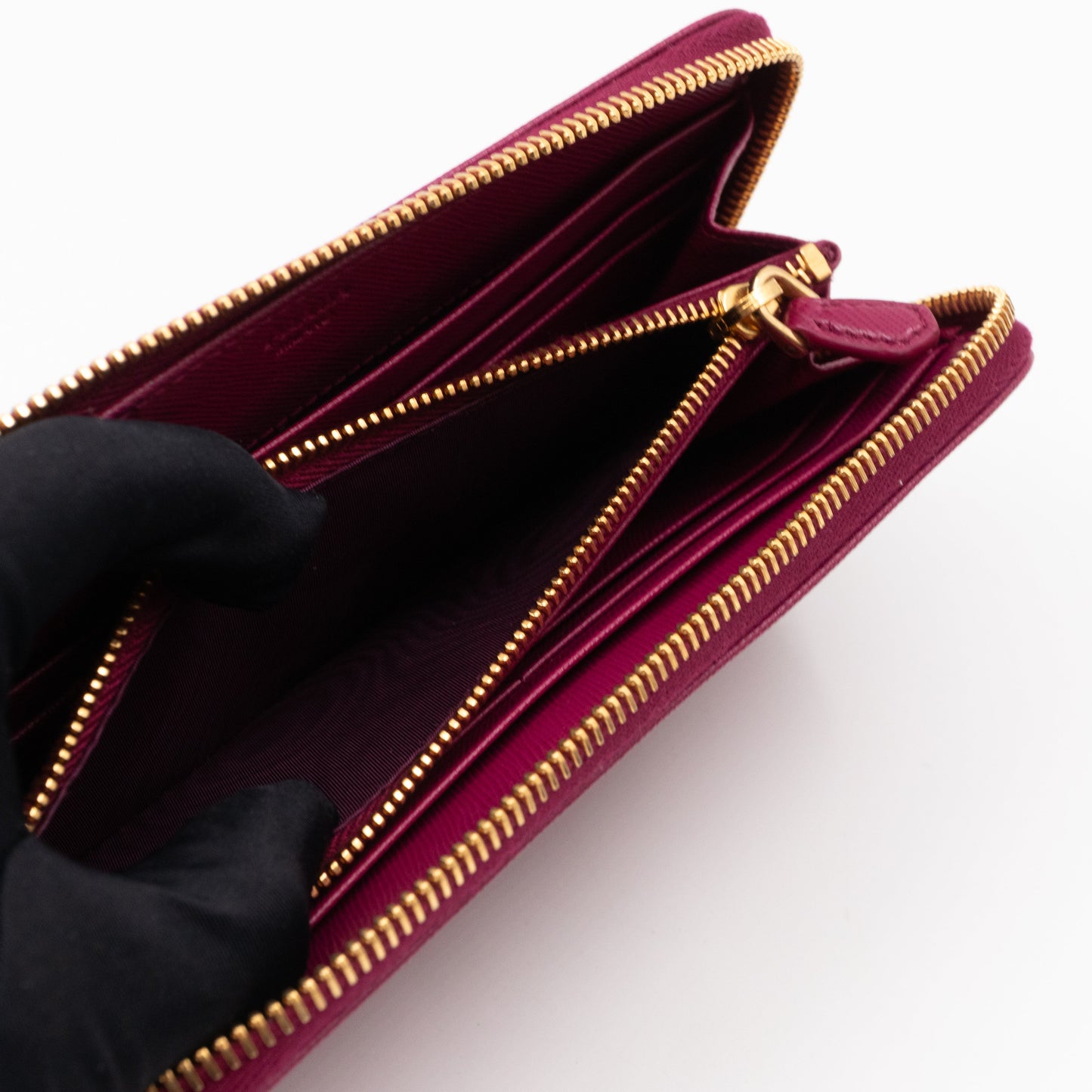 Zip Around Wallet Saffiano Ametista Metal Leather