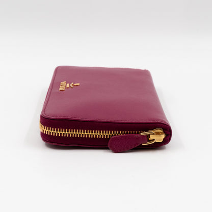 Zip Around Wallet Saffiano Ametista Metal Leather