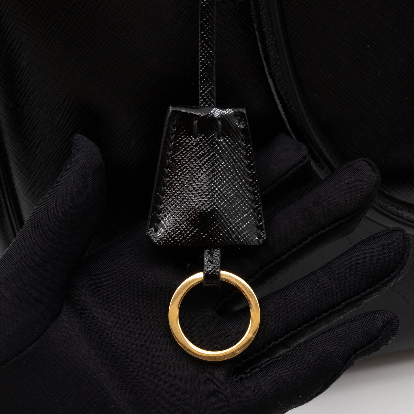 Galleria Large Double Zip Black Saffiano Vernis