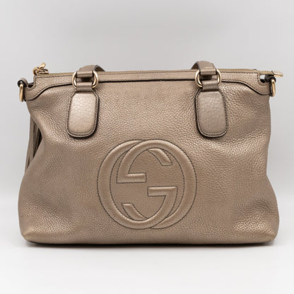 Soho Two Way Shoulder Bag Champagne Leather