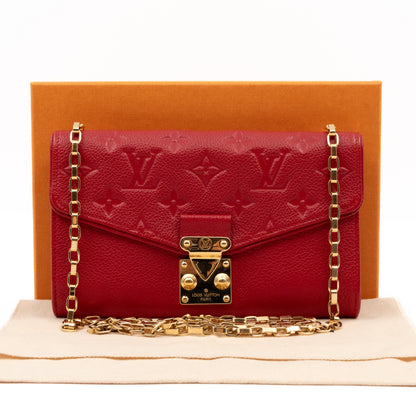 Saint Germain Pochette with chain Red Monogram Empreinte