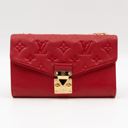 Saint Germain Pochette with chain Red Monogram Empreinte