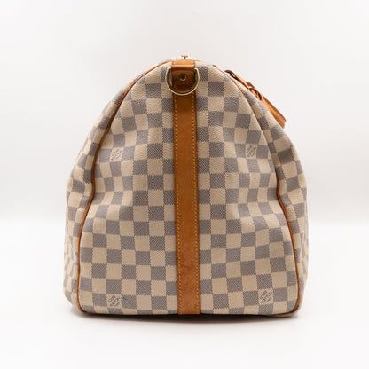 Keepall 55 Bandouliere Damier Azur