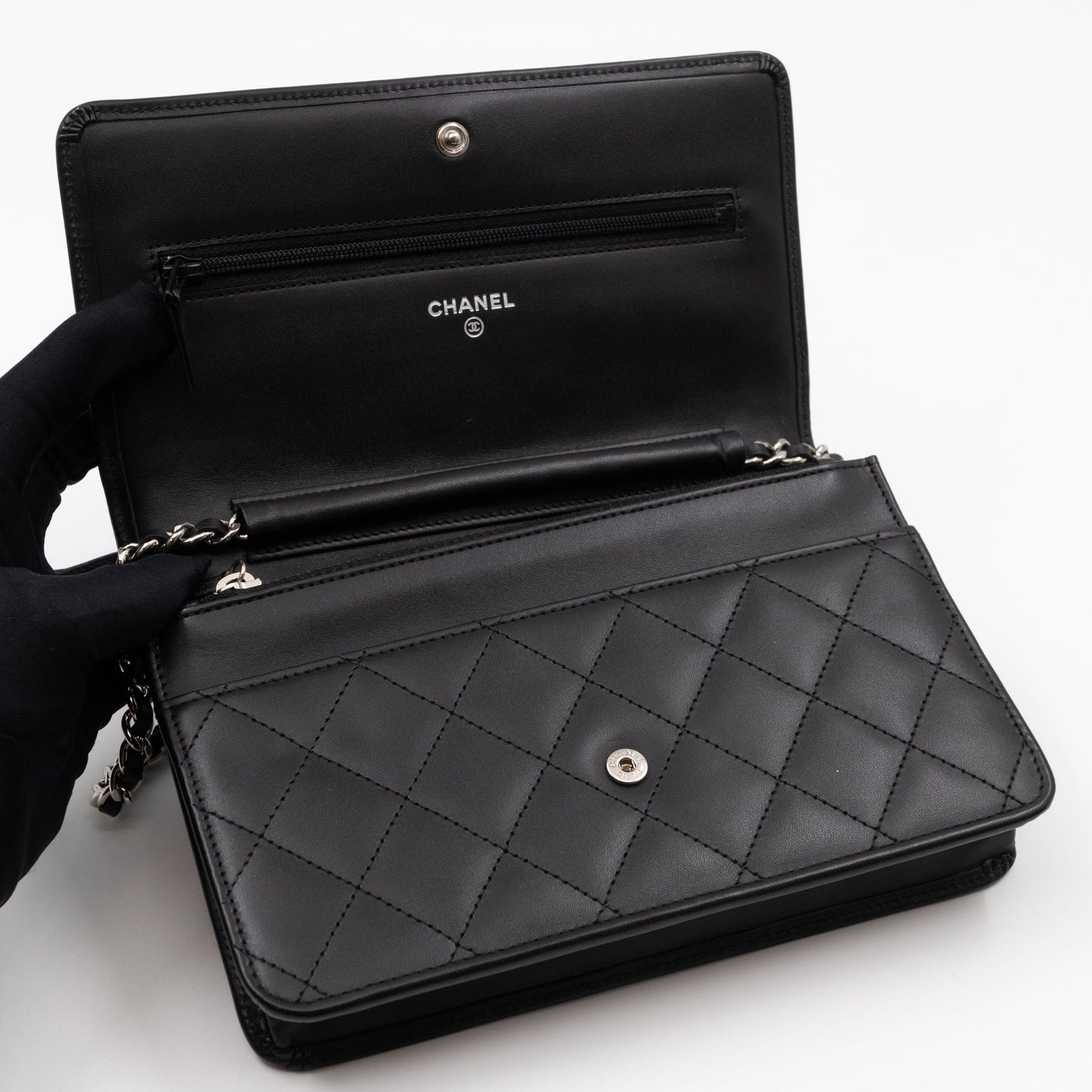 Cambon Wallet On Chain Black Leather