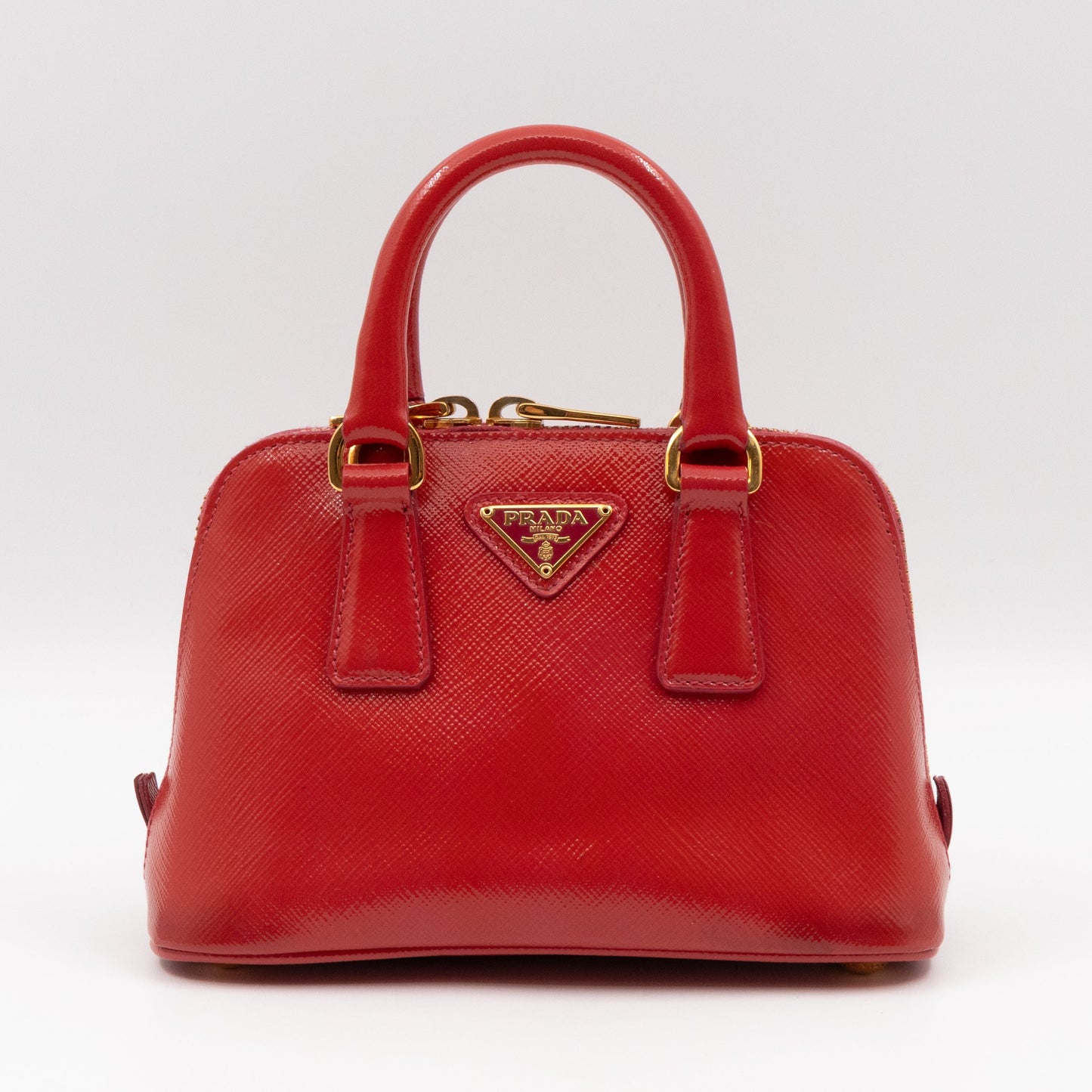 Promenade Mini Red Saffiano Vernice Leather