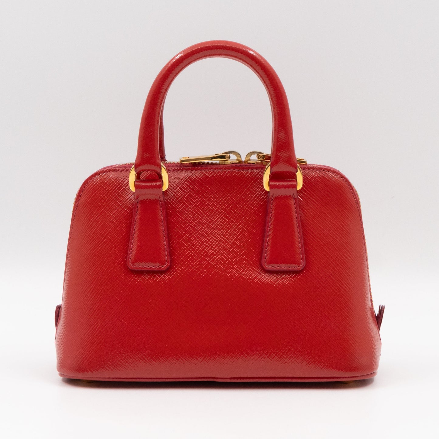 Promenade Mini Red Saffiano Vernice Leather