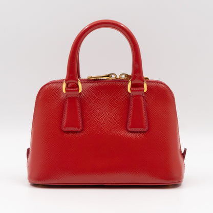 Promenade Mini Red Saffiano Vernice Leather