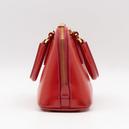 Promenade Mini Red Saffiano Vernice Leather