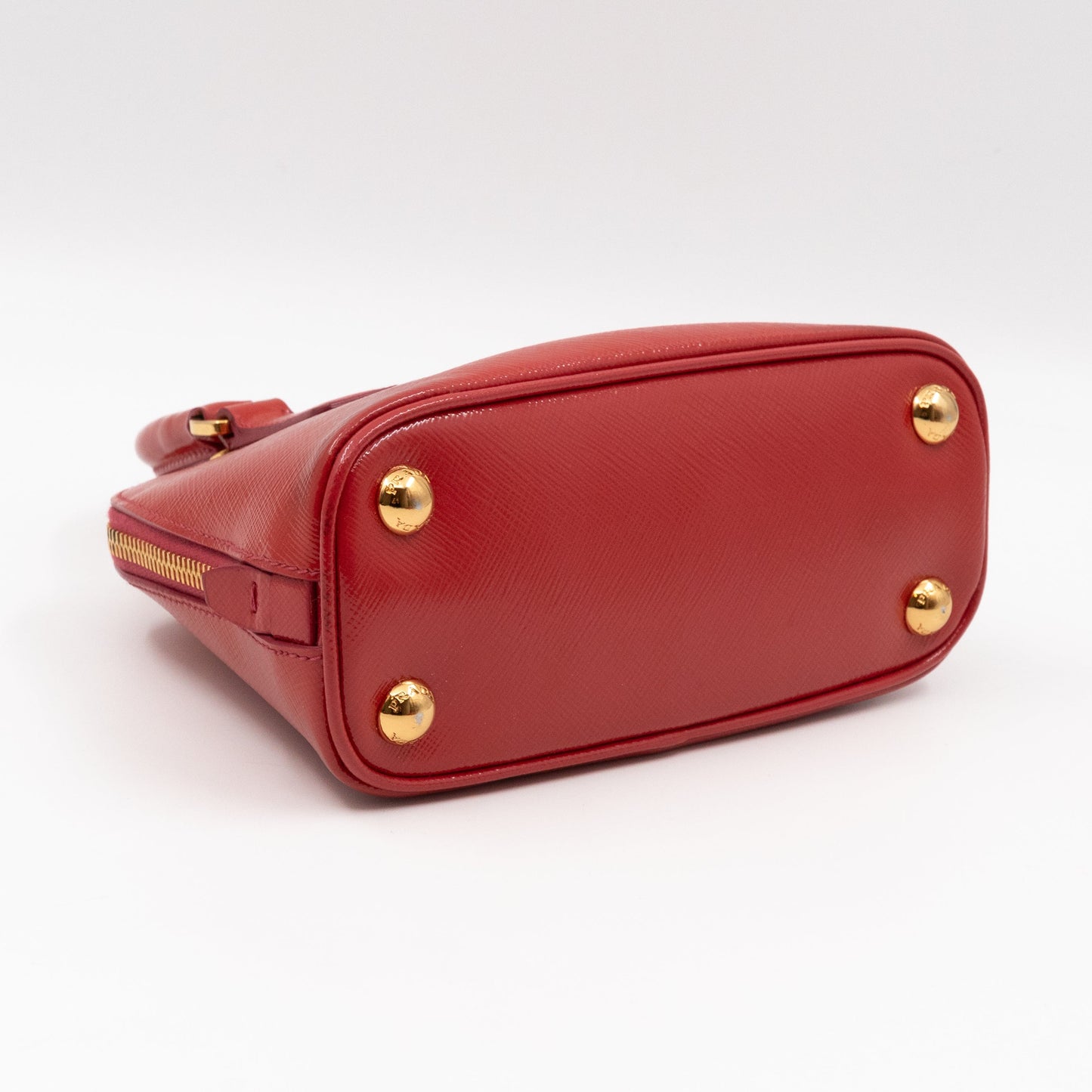 Promenade Mini Red Saffiano Vernice Leather