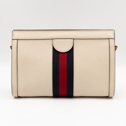 Ophidia GG Small Shoulder Bag White Leather