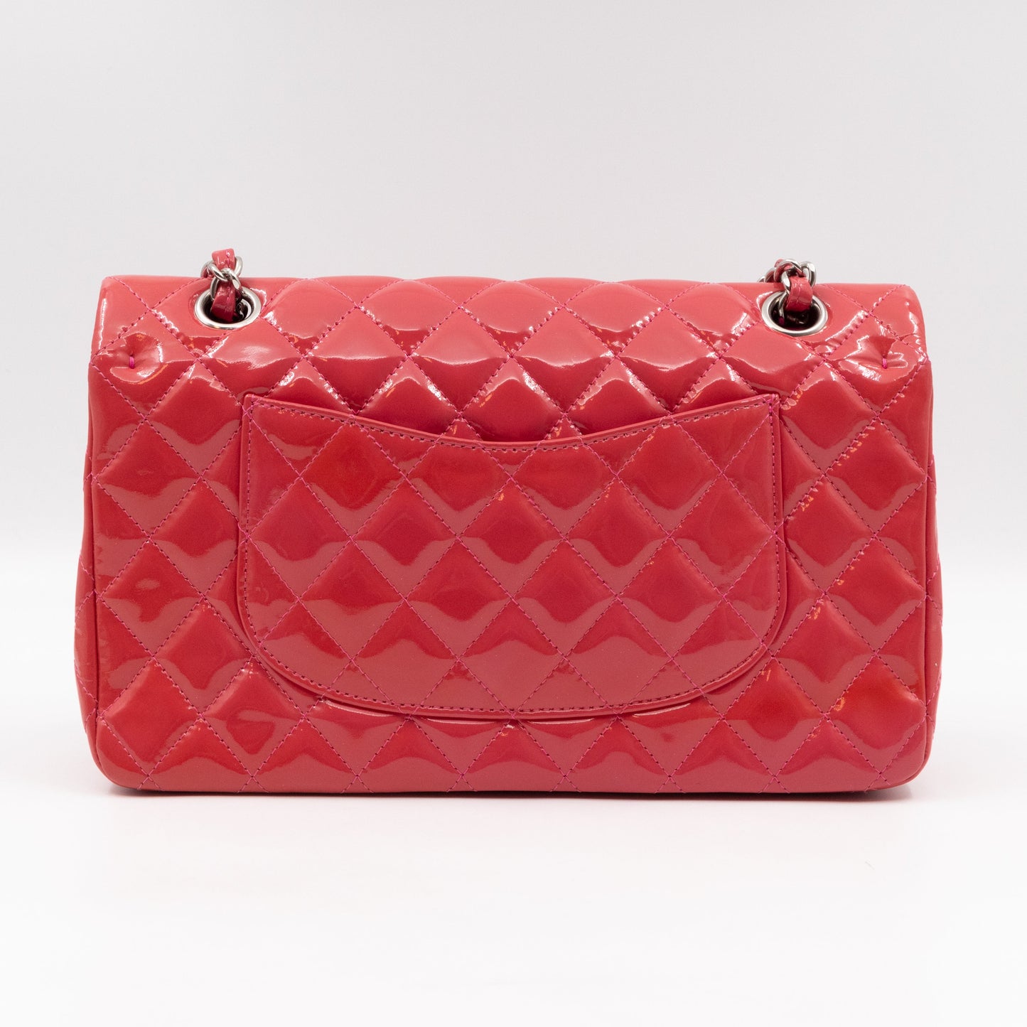 Classic Double Flap Medium Pink Patent Leather