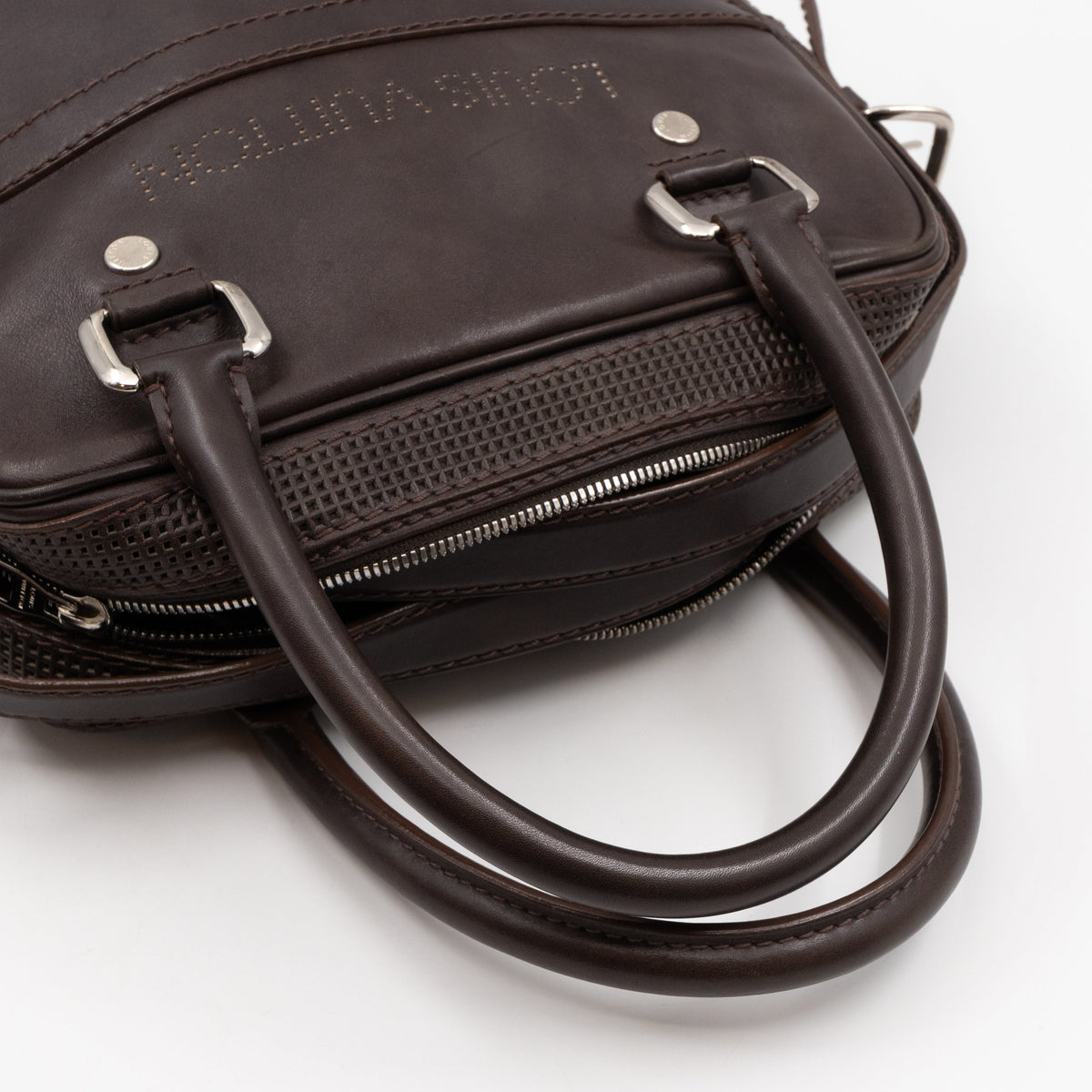 Louis-vuitton Bequia Porte Document Vertical Brown Leather