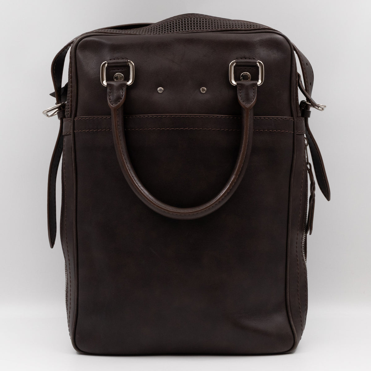 Louis-vuitton Bequia Porte Document Vertical Brown Leather