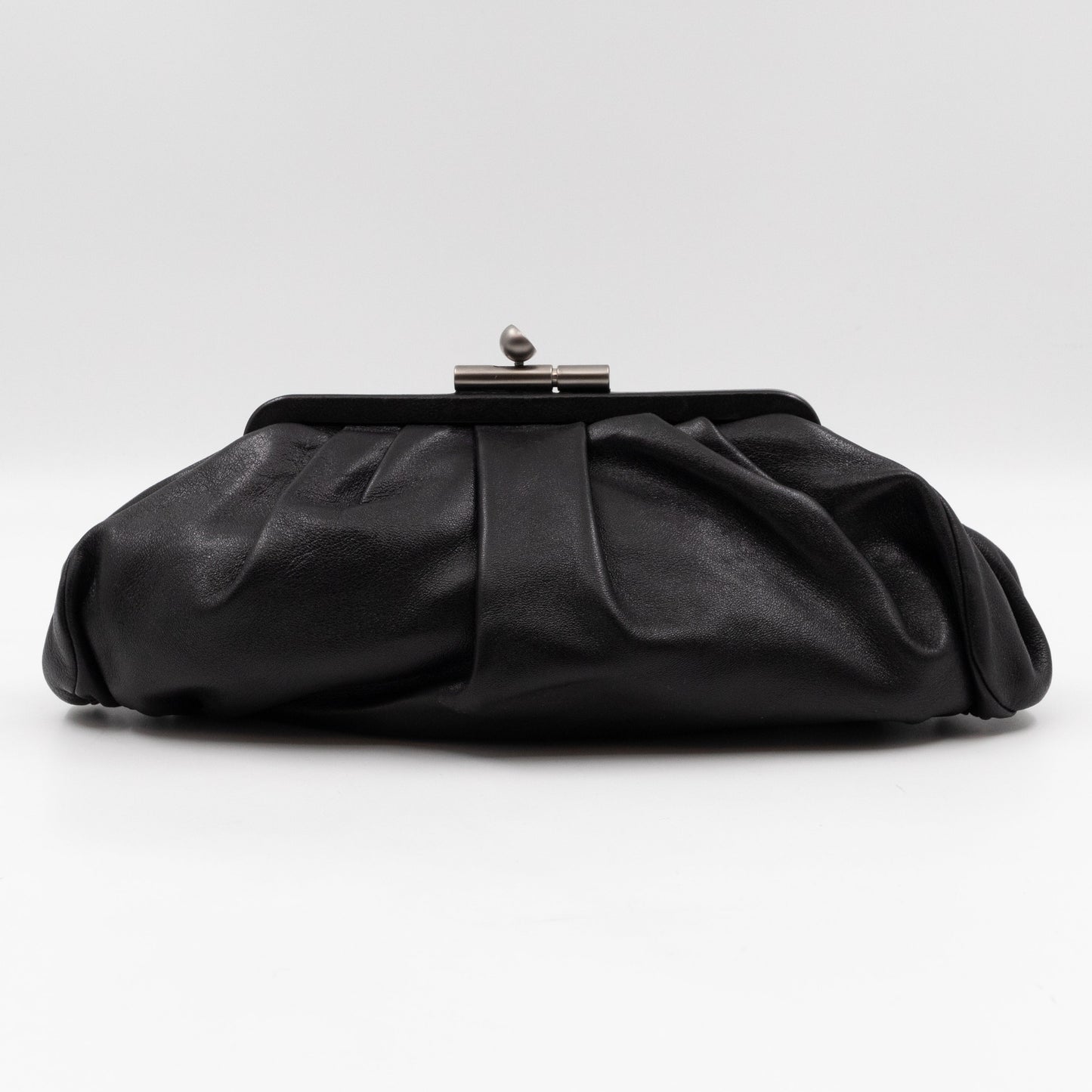 Monte Carlo Clutch Black Leather
