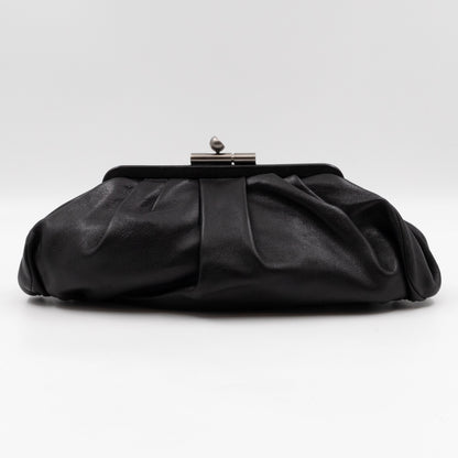 Monte Carlo Clutch Black Leather