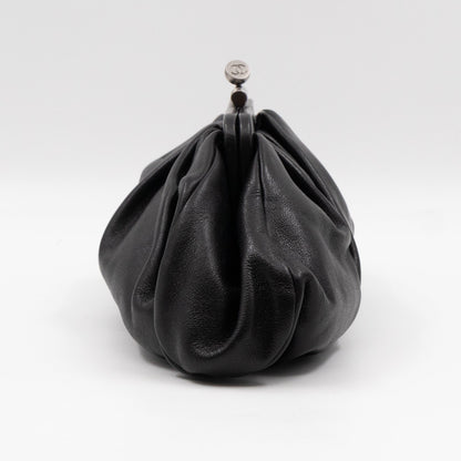 Monte Carlo Clutch Black Leather