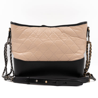 Gabrielle Hobo Large Beige Calfskin Leather