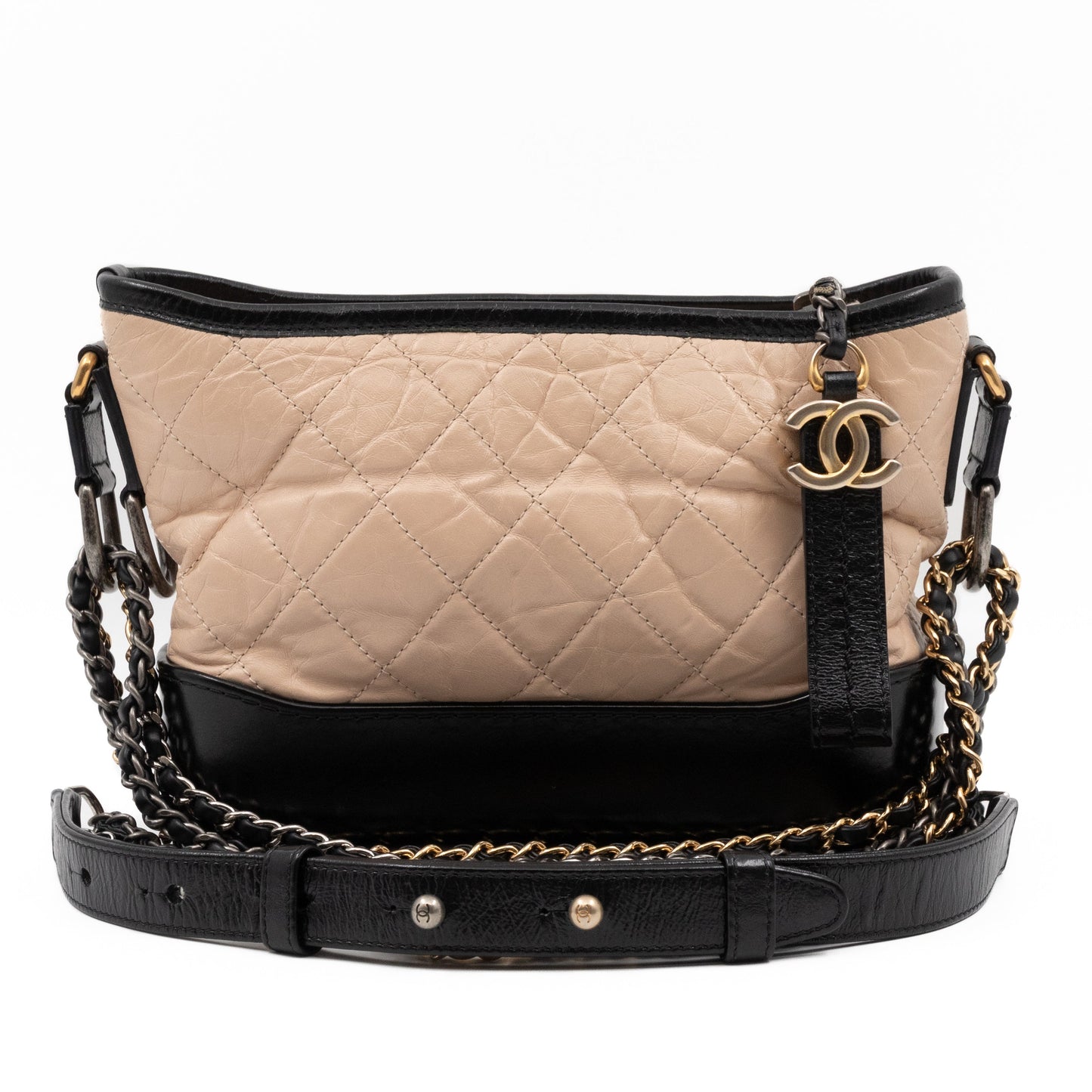 Gabrielle Hobo Small Beige Calf Leather