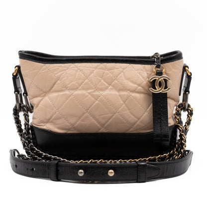 Gabrielle Hobo Small Beige Calf Leather