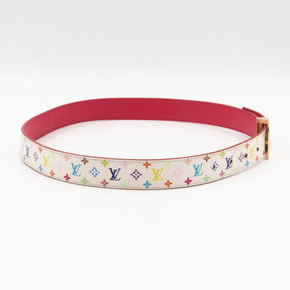 LV Cut Reversible Belt Multicolore White Belt 80/32