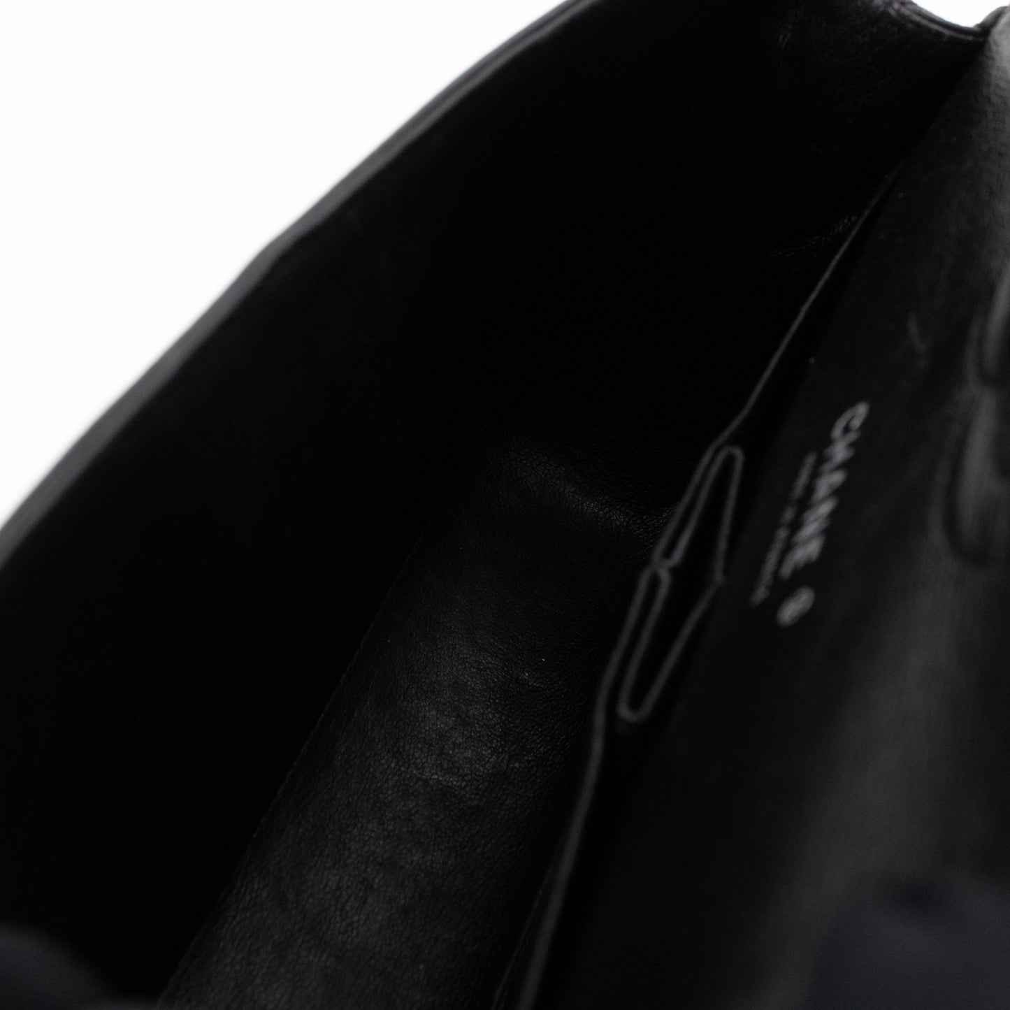 Classic Double Flap Medium Black Patent Leather Silver