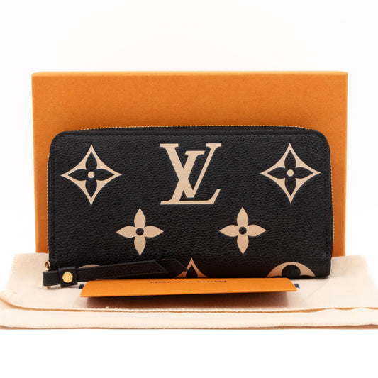 Zippy Wallet Black Monogram Empreinte Bi-color