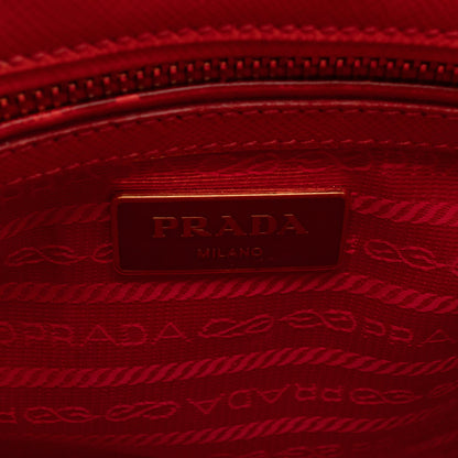 Galleria Small Double Zip Fiery Red Saffiano