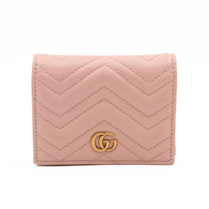 GG Marmont Wallet Matelasse Pink Leather