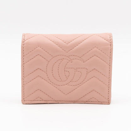 GG Marmont Wallet Matelasse Pink Leather