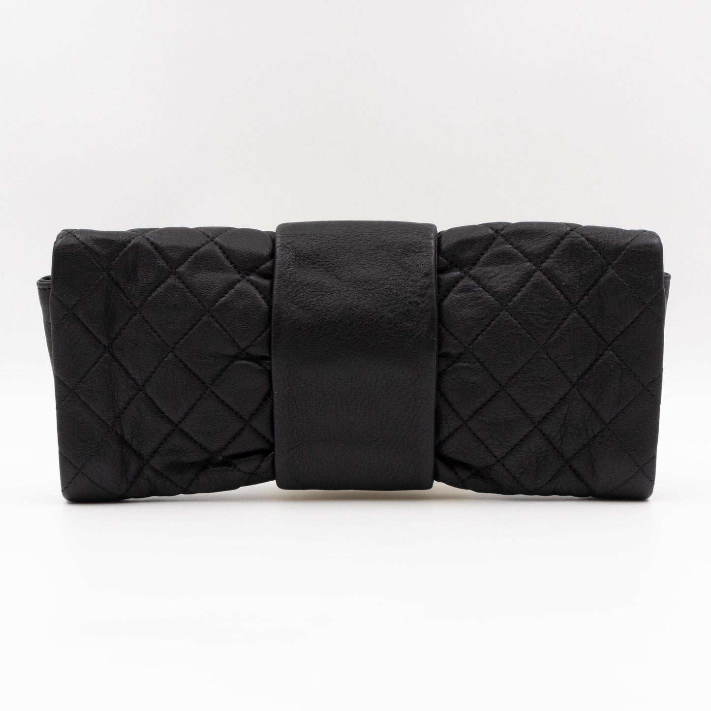 Mademoiselle Flap Clutch Black Leather
